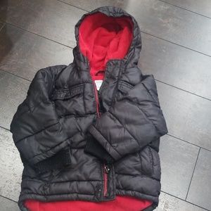 Old Navy 3T toddlers black nylon puffer hoodie euc